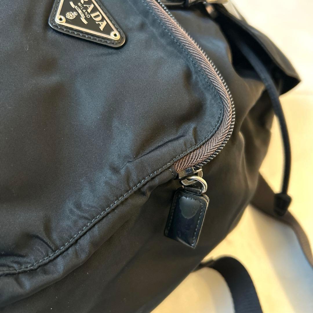 PRADA ブラック ナイロン バックパック　三角ロゴ
