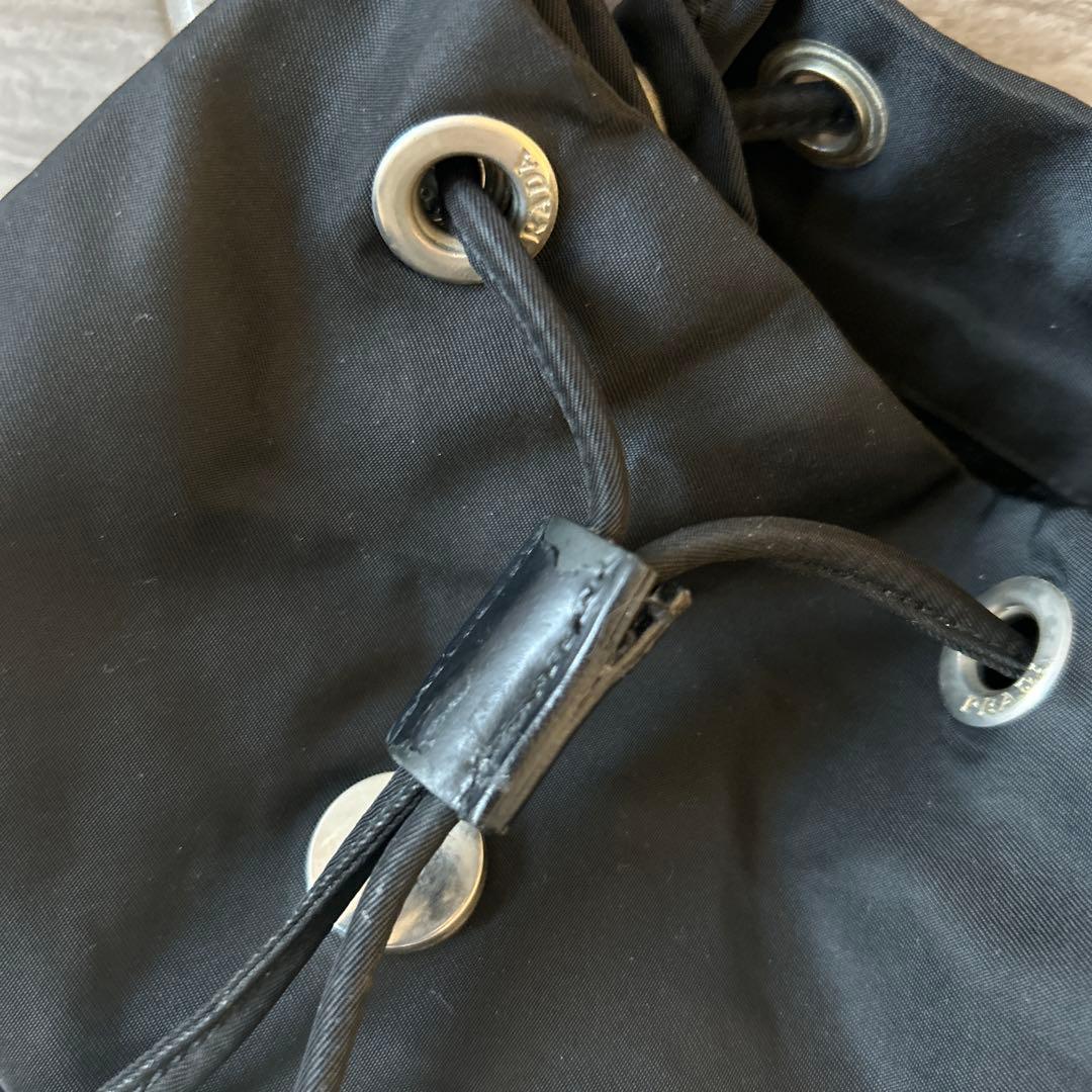 PRADA ブラック ナイロン バックパック　三角ロゴ