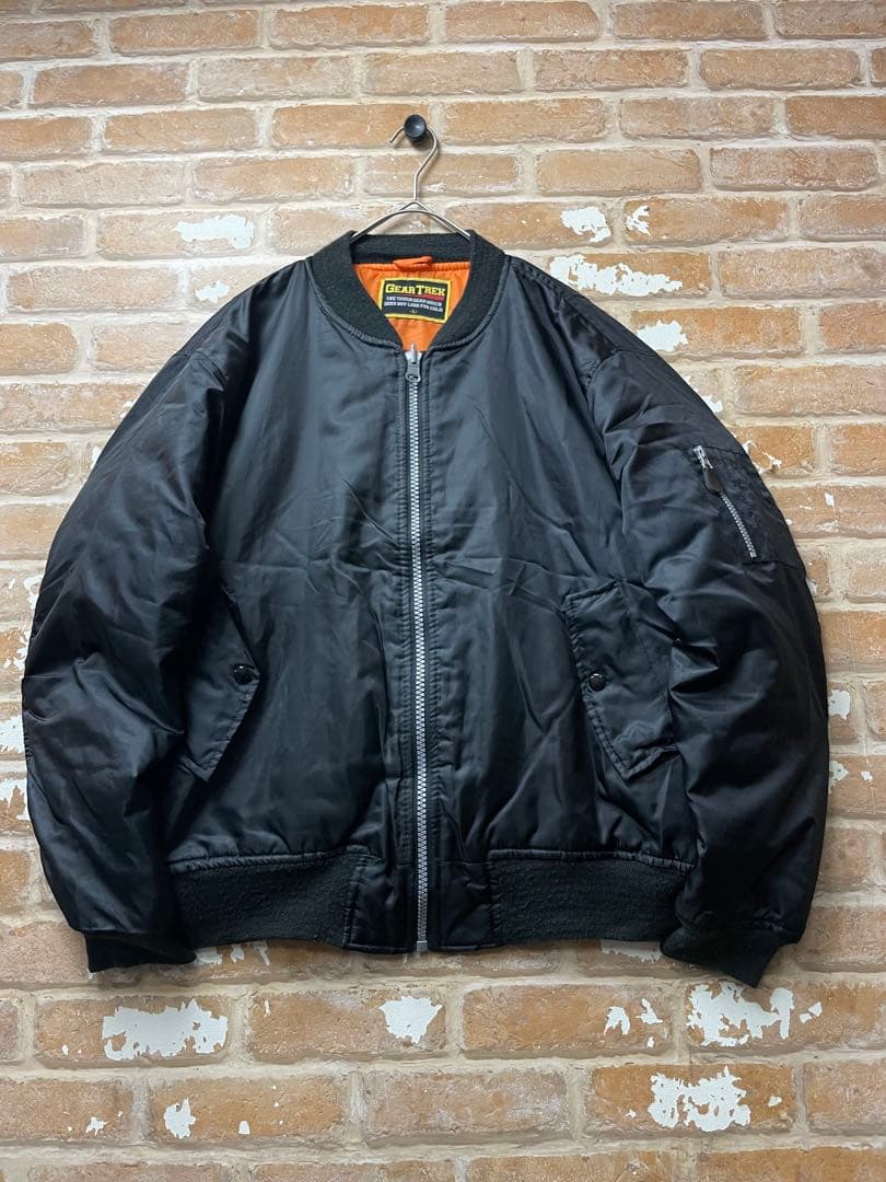 00s MA-1 フライトジャケット　ミリタリー　リバーシブル　黒　オレンジ