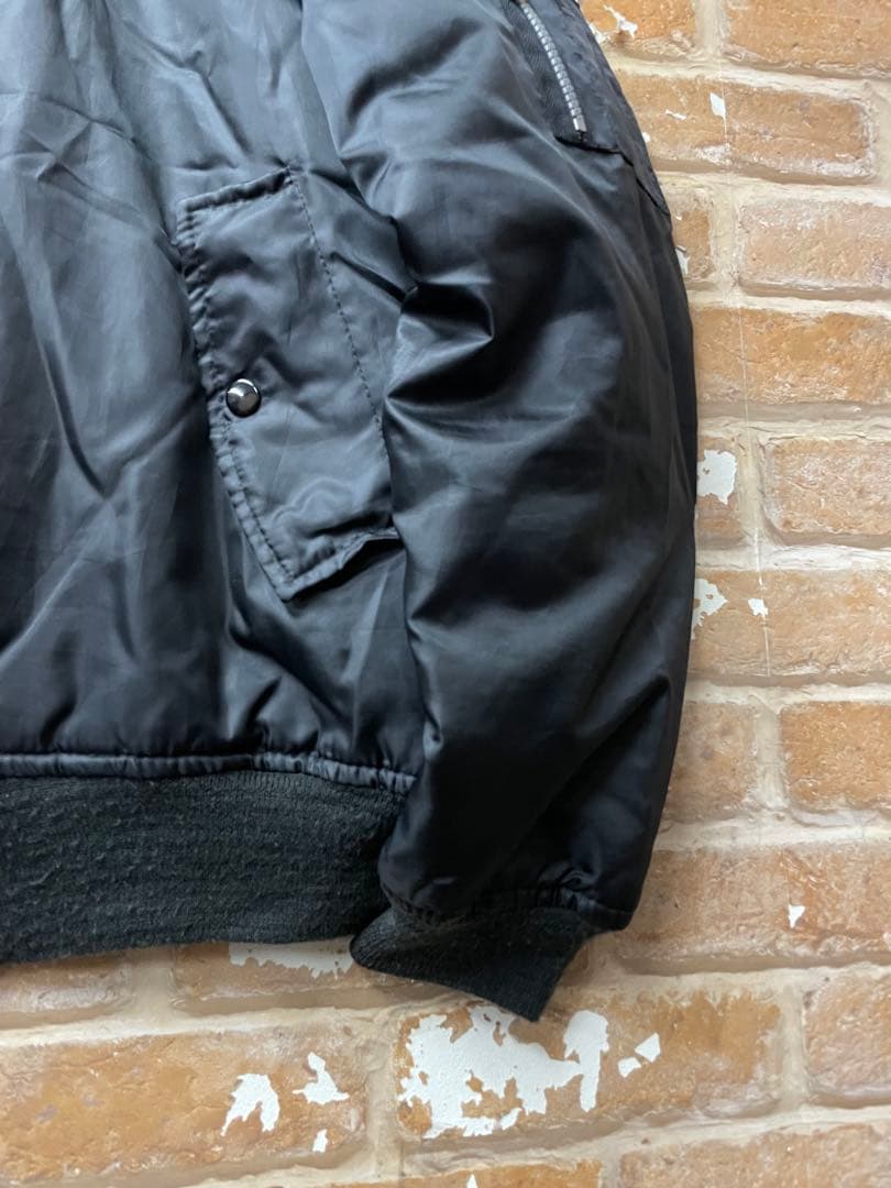 00s MA-1 フライトジャケット　ミリタリー　リバーシブル　黒　オレンジ