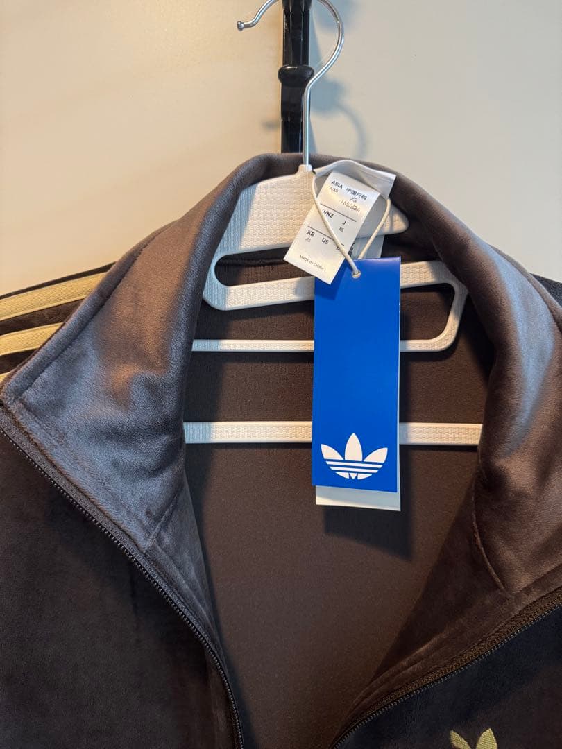adidas Originalsブラウン ジップアップジャケット　ベロア　XS