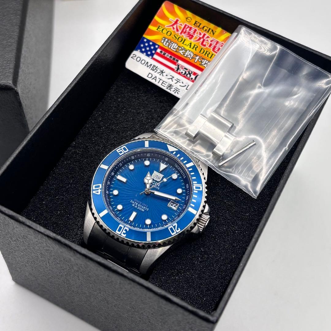 ELGIN ECO SOLAR DRIVE ソーラー腕時計 FK-1426-FL