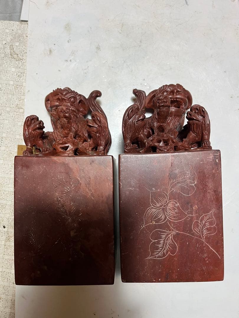 狛犬、獅子、中国狛犬、寿山石彫刻、狛犬彫刻、石材狛犬