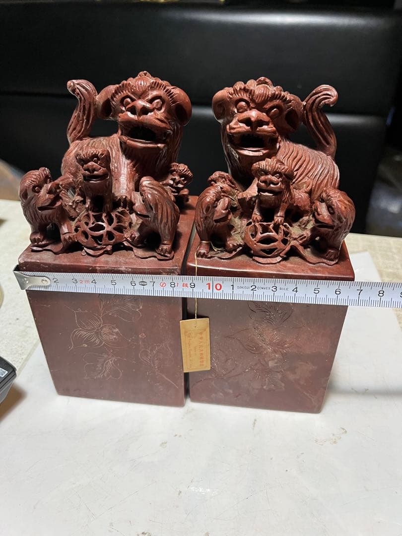 狛犬、獅子、中国狛犬、寿山石彫刻、狛犬彫刻、石材狛犬