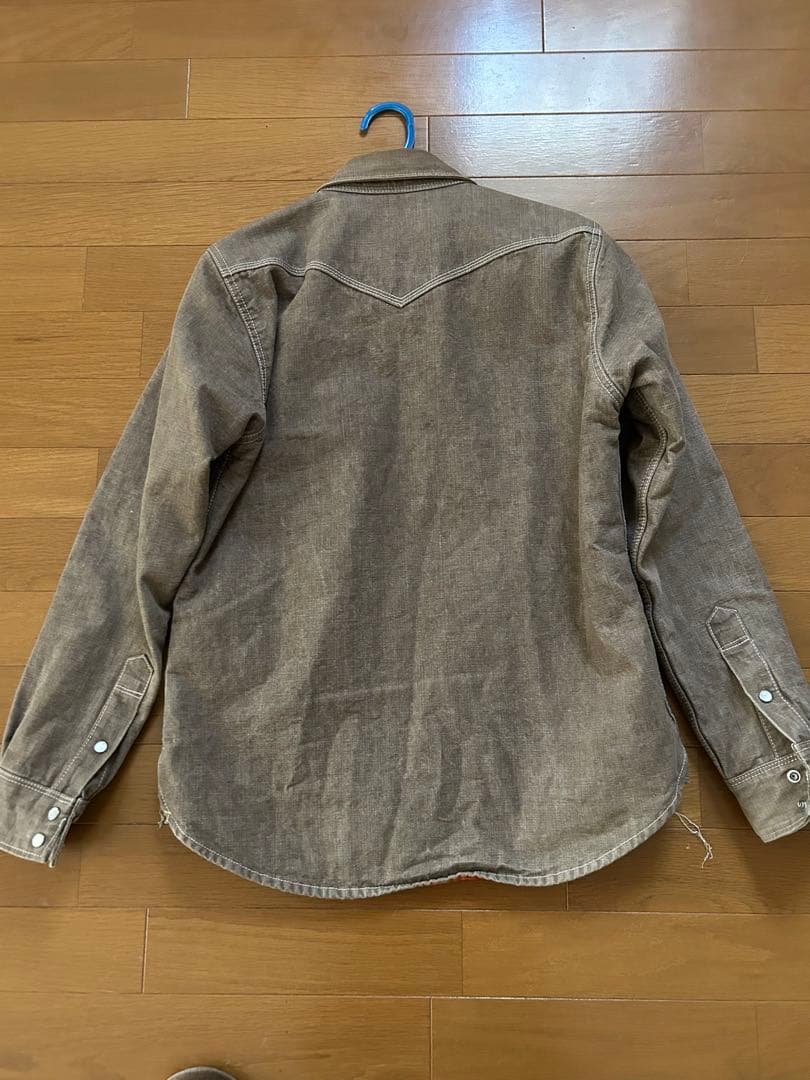 キルト裏地付きセルビッチシャンプレー ウェスタンシャツ