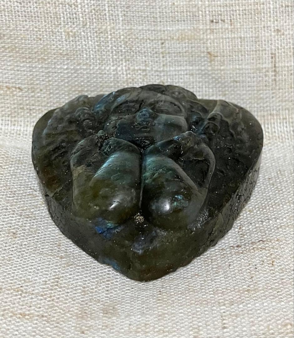 天使の置物　天然石ラブラドライト