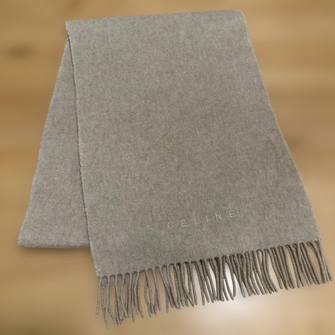 CELINE 100%カシミアマフラー ベージュ