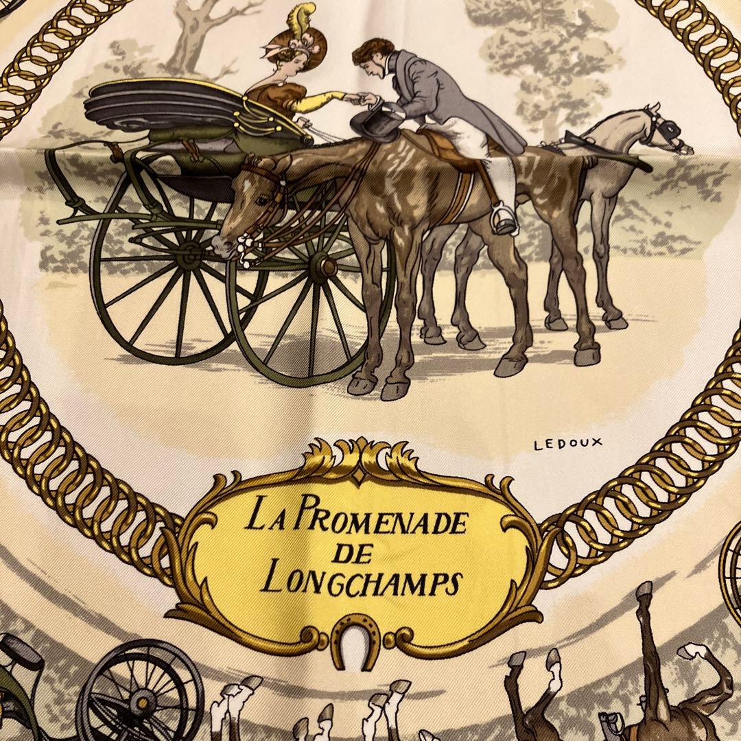 HERMES ヴィンテージスカーフ　ロンシャンへの散歩