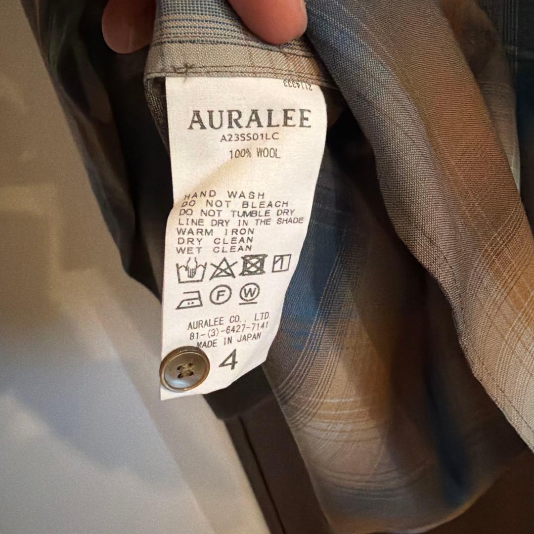 トップス AURALEE SUPER LIGHT WOOL CHECK SHIRTS 4