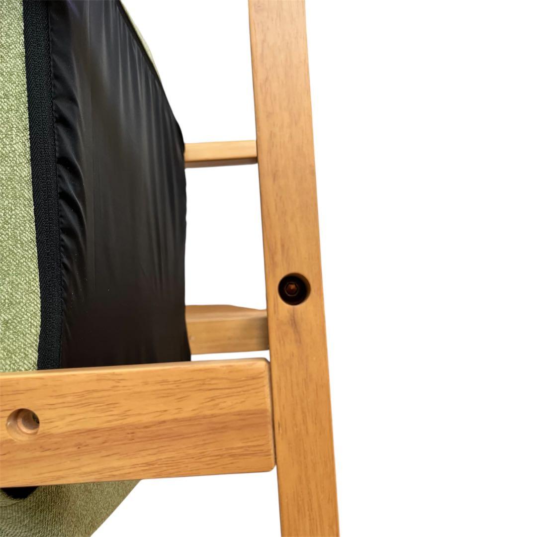 【美品】ニトリ　緑色 布製リクライニングチェア　高座椅子　折りたたみ