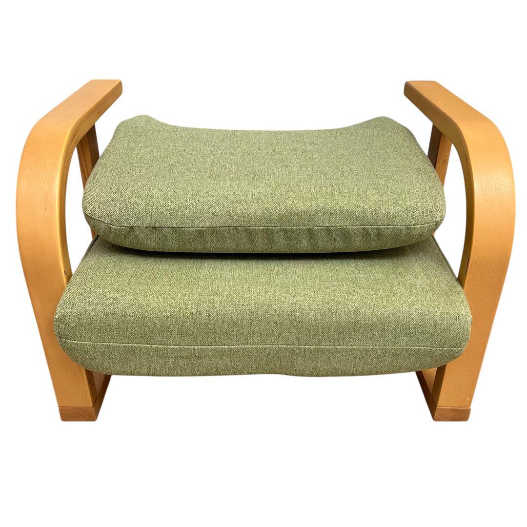 【美品】ニトリ　緑色 布製リクライニングチェア　高座椅子　折りたたみ