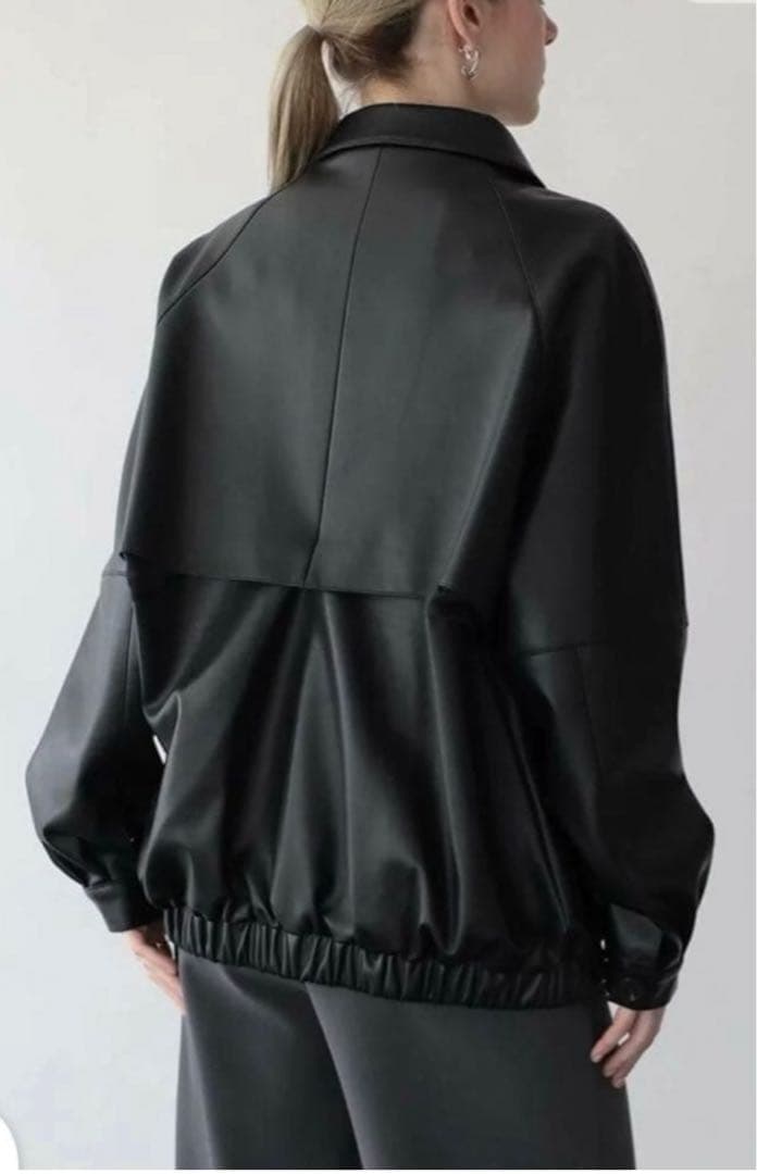 まろん ヤマダヤ　レザーライクオーバーブルゾン　Aga