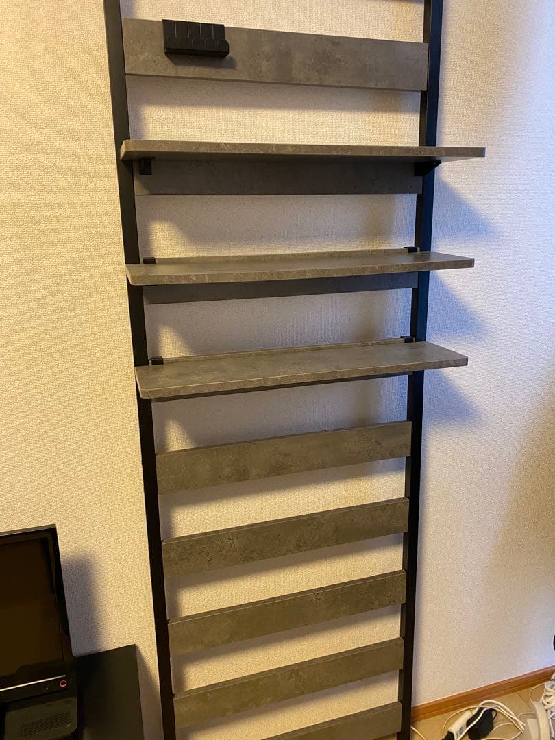 エムール 突っ張りラック ウォールラック つっぱり棚 幅60 ストーングレー