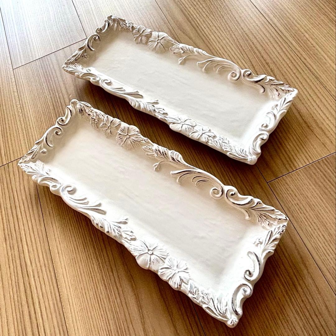 （入手困難）イタリア食器　ELIOS MYFLOWERレクタングラープレート2枚