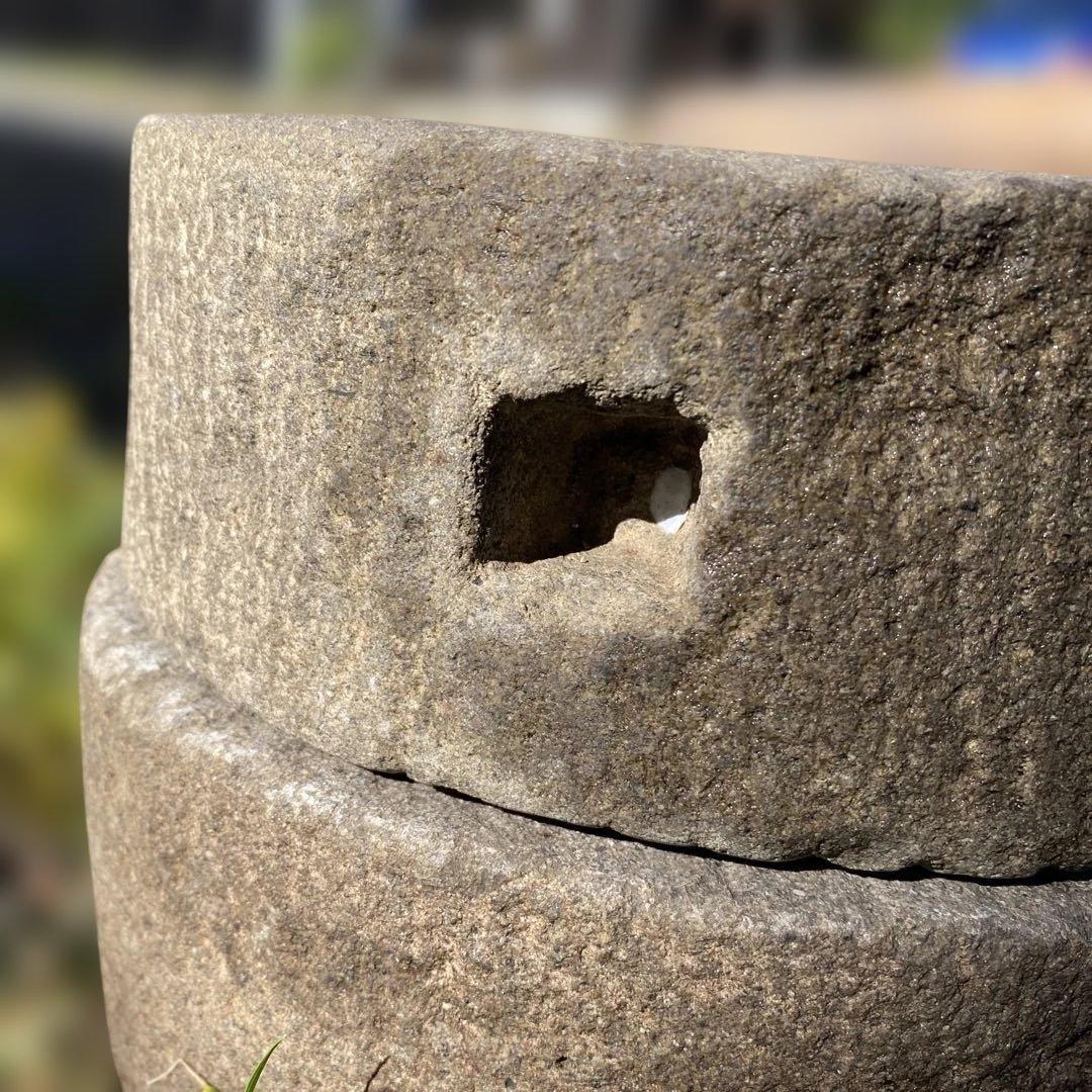 天然石製 石臼　直径約20cm 骨董　古民具