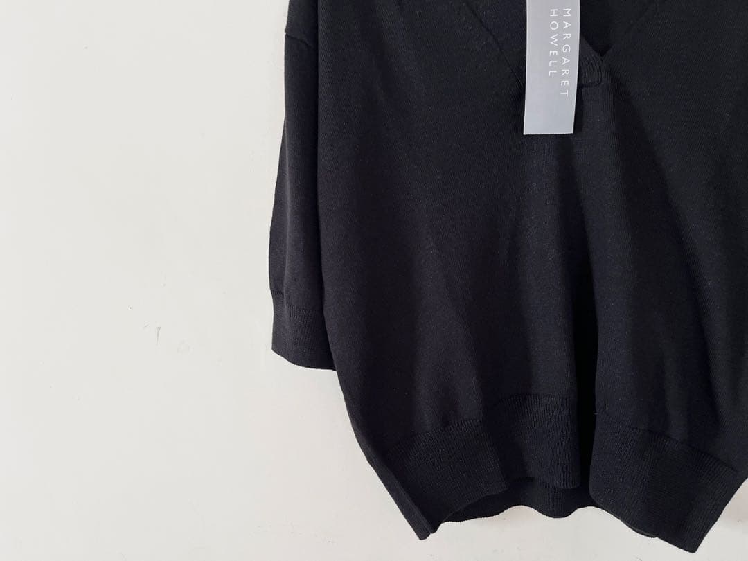 新品タグ付 マーガレットハウエル コットンリネンショールカラーニット2.9万