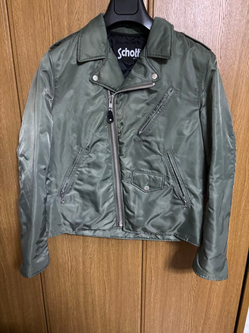 Schott ライダースジャケット XL オリーブ