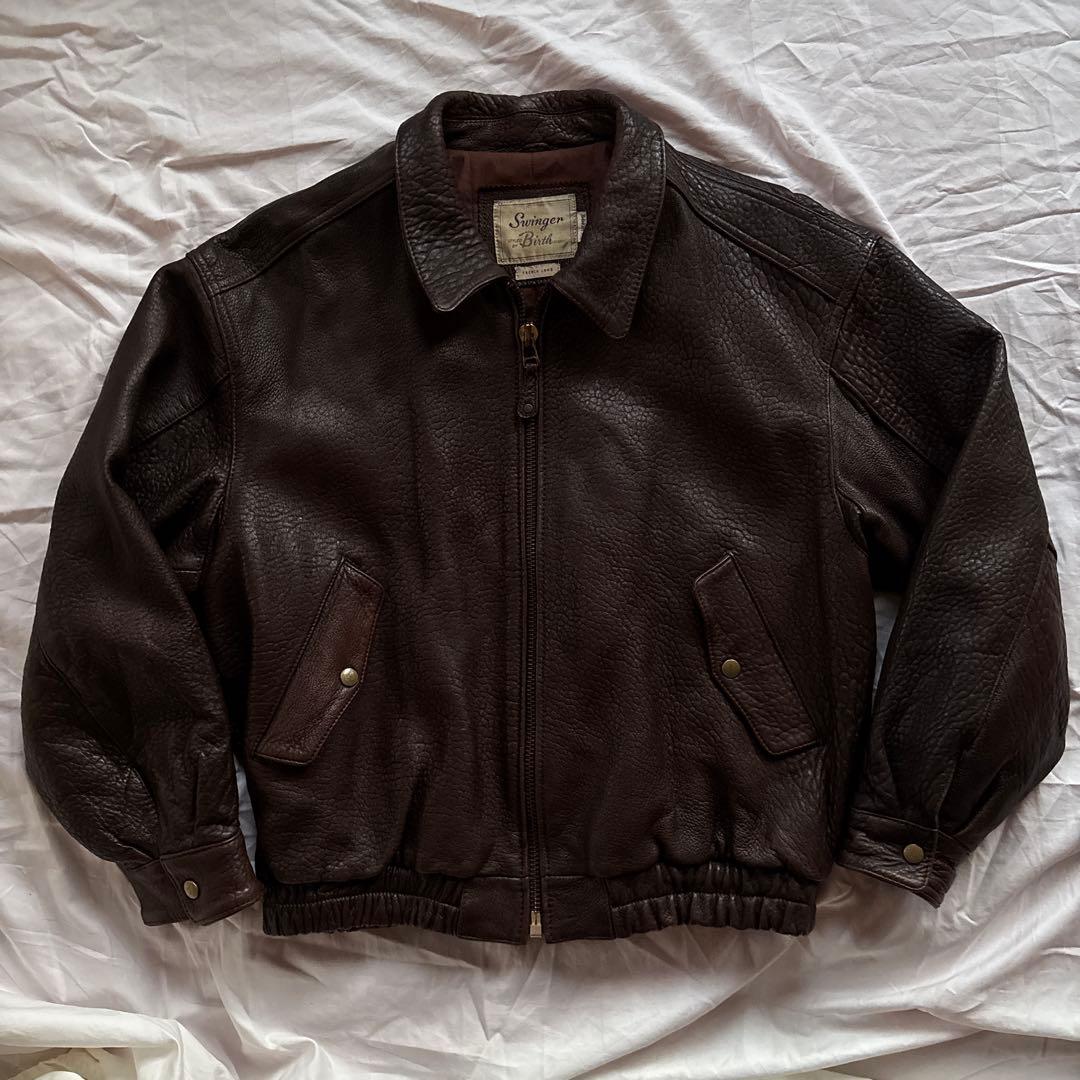 【90s】Swinger レザー ボンバージャケット 本革 A-2 ラムレザー