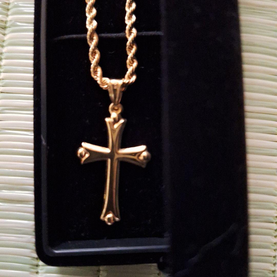 り*う様 18K十字架 ペンダント ネックレス ケース付き