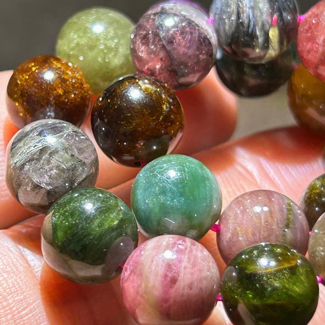 ☆ヒロ様！福運招財宝珠①！希少！ミックス　トルマリン　ブレス