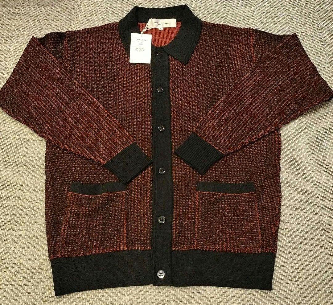 time is on 新品未使用 レッド襟付きカーディガン