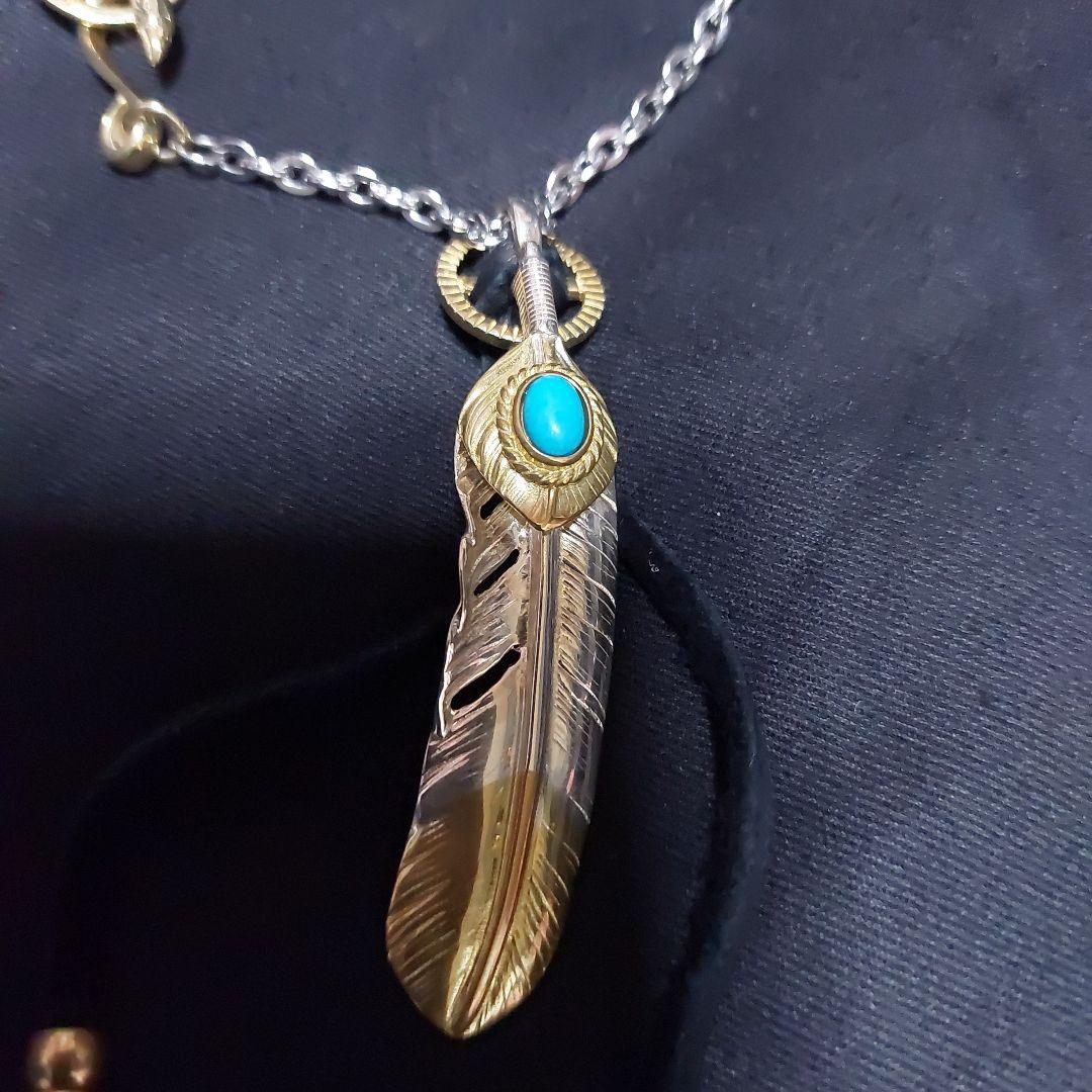 ターコイズ フェザーネックレス キムタク