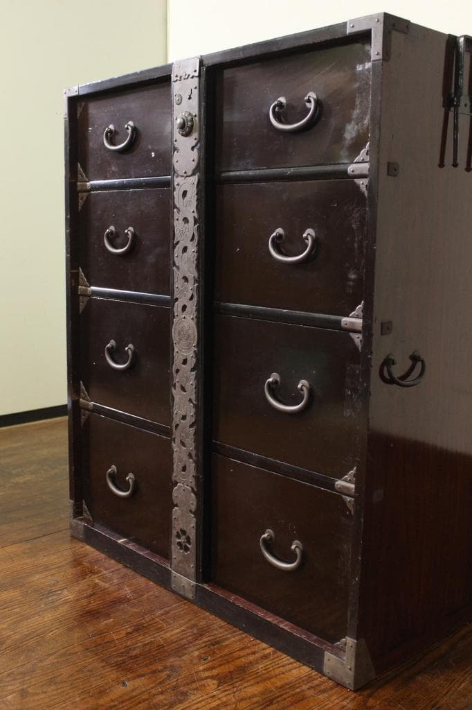 総桐！前棒付きの時代箪笥！古布/サイドボード/古民藝/和家具/古道具