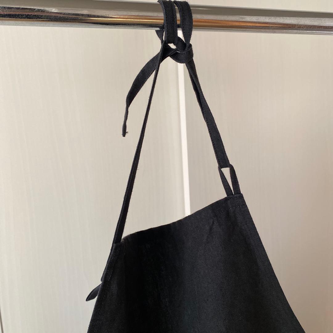 UTO フランスエプロン　リネン　ブラック