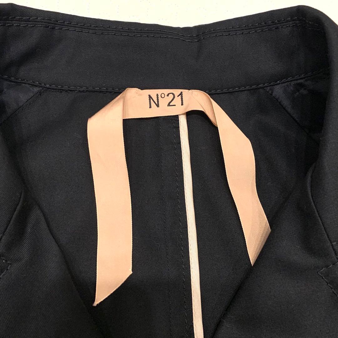 ☆美品☆N°21 ビッグロゴ トレンチコート ウィメンズ 40 BLK