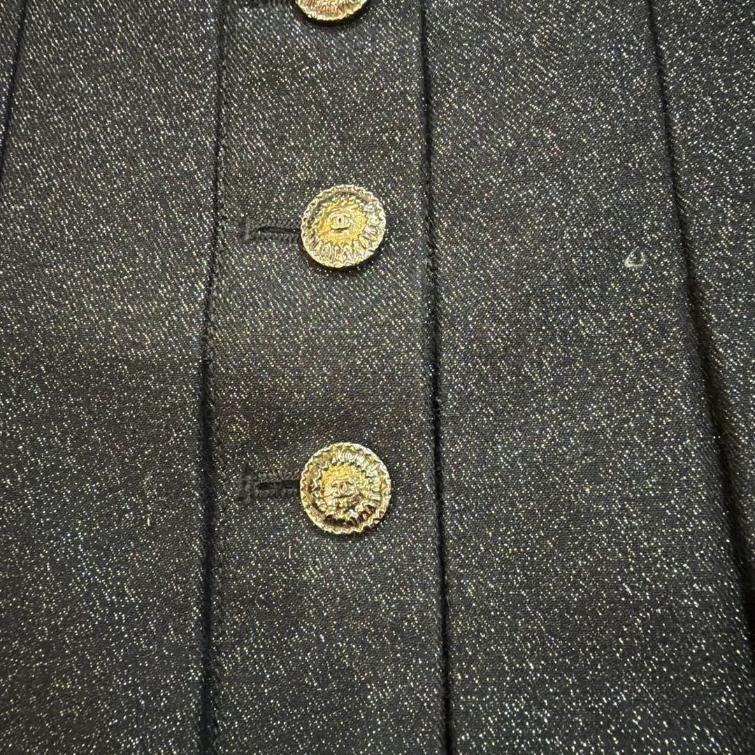 CHANEL プリーツスカート 36 ダークグレー