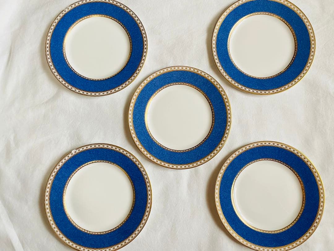 ウェッジウッド ユーランダーパウダーブルー　デザートプレート５枚
