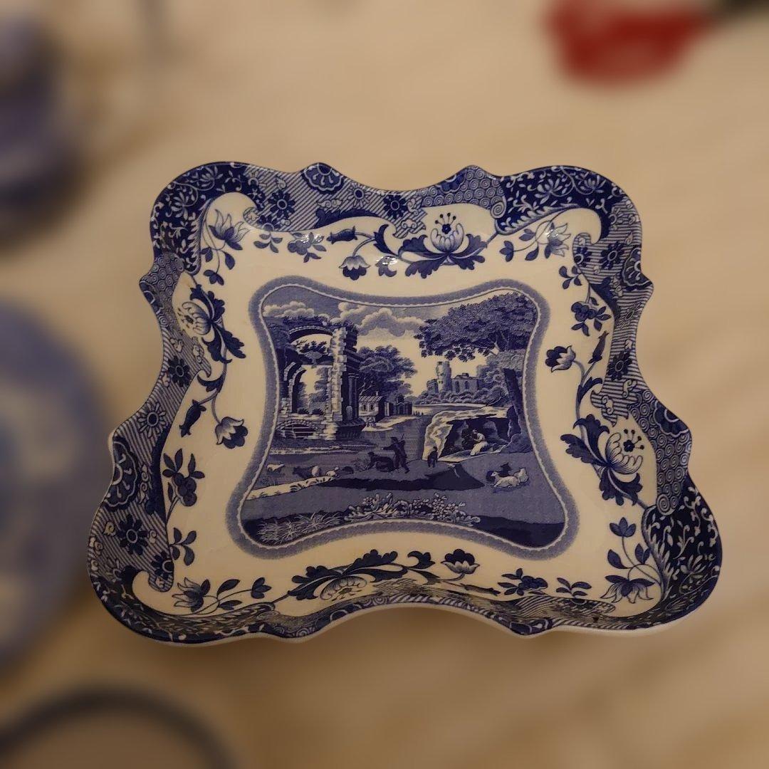 値下げ！！spode 青と白の風景画 ティーセット