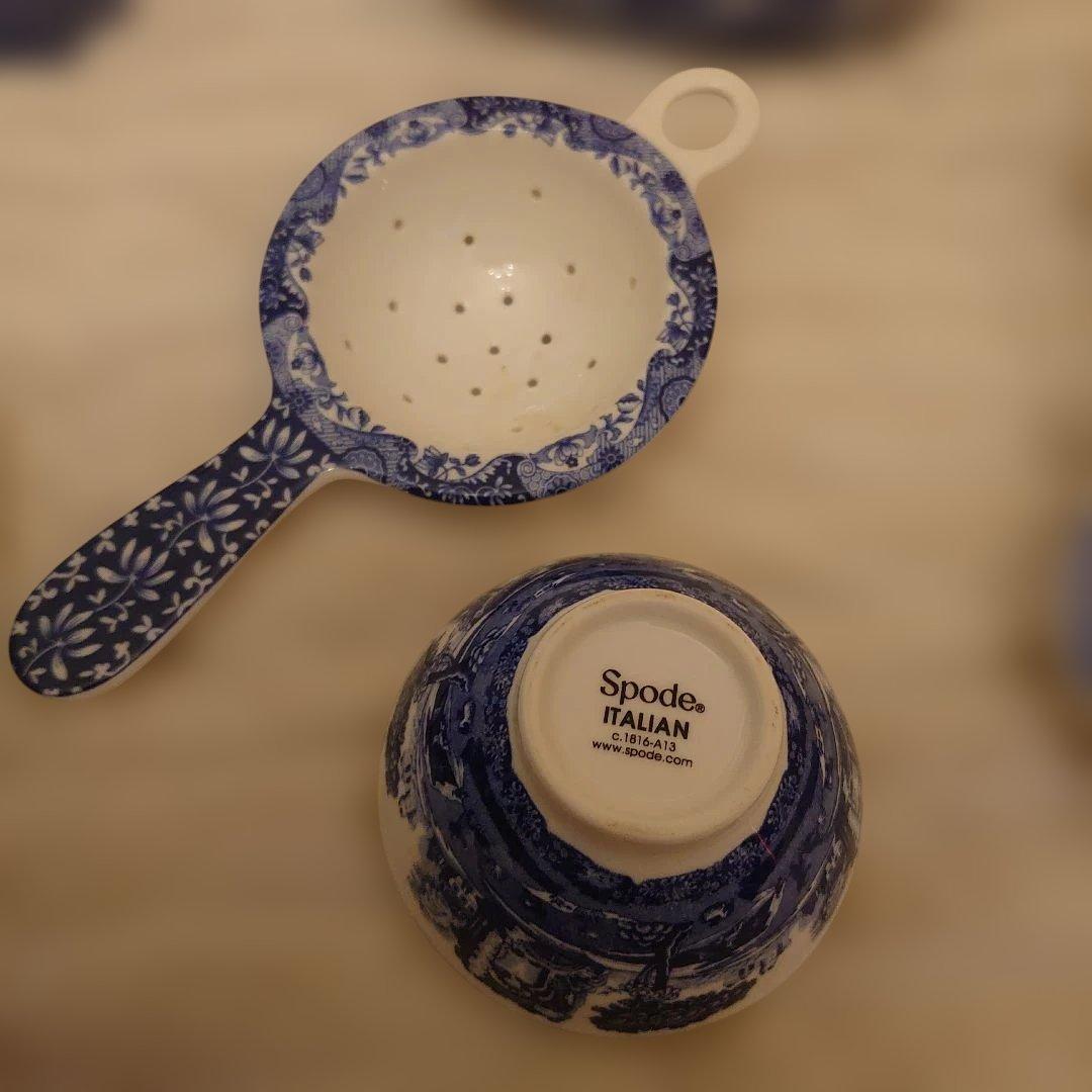 値下げ！！spode 青と白の風景画 ティーセット