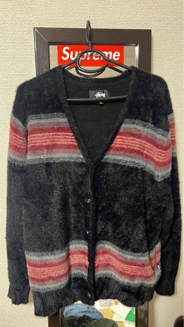 【オンライン完売品】Stussy Stripe Shaggy Cardigan