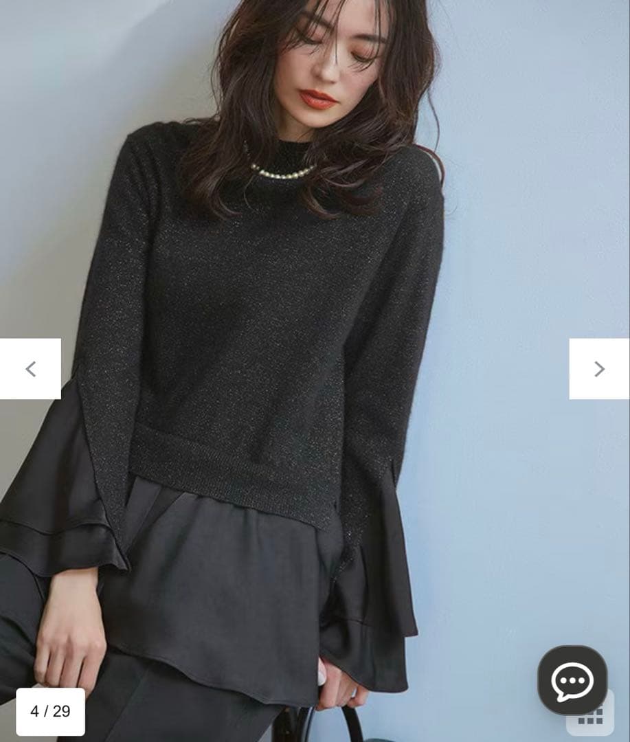 23区L 新品フレアサテンラメニット サイズ46