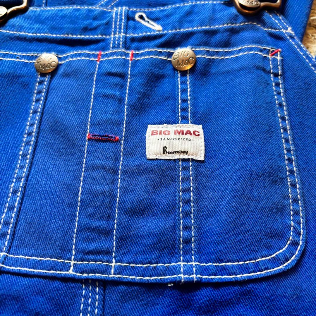 BIG MAC × BEAMS BOY 別注 オーバーダイオーバーオール ブルー