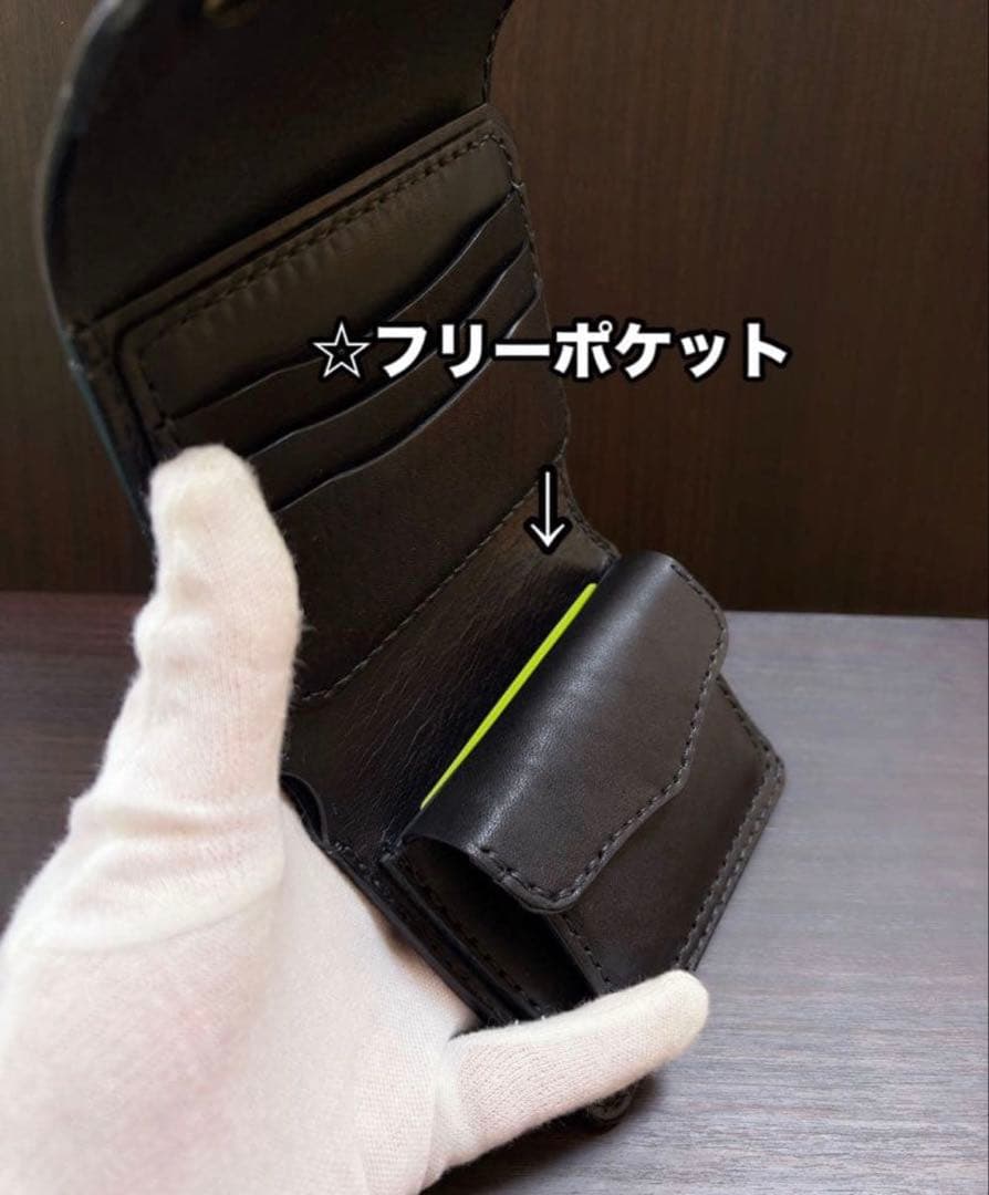 牛ヌメ革　ハンドメイド　折り財布　栃木レザー（サドルレザー）メンズ　ライダース