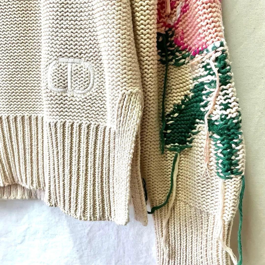 美品 TWINSET コットン ニット セーター 47,000円 花柄 ベージュ