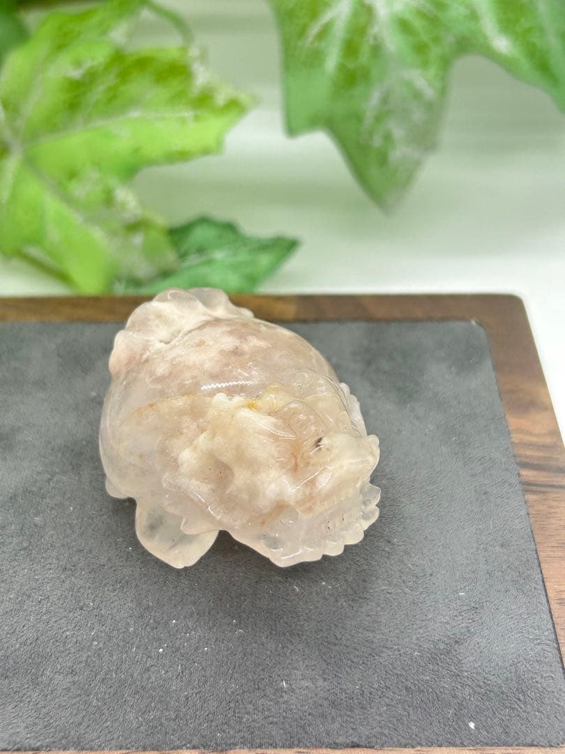 天然石桜瑪瑙龍亀　No.783