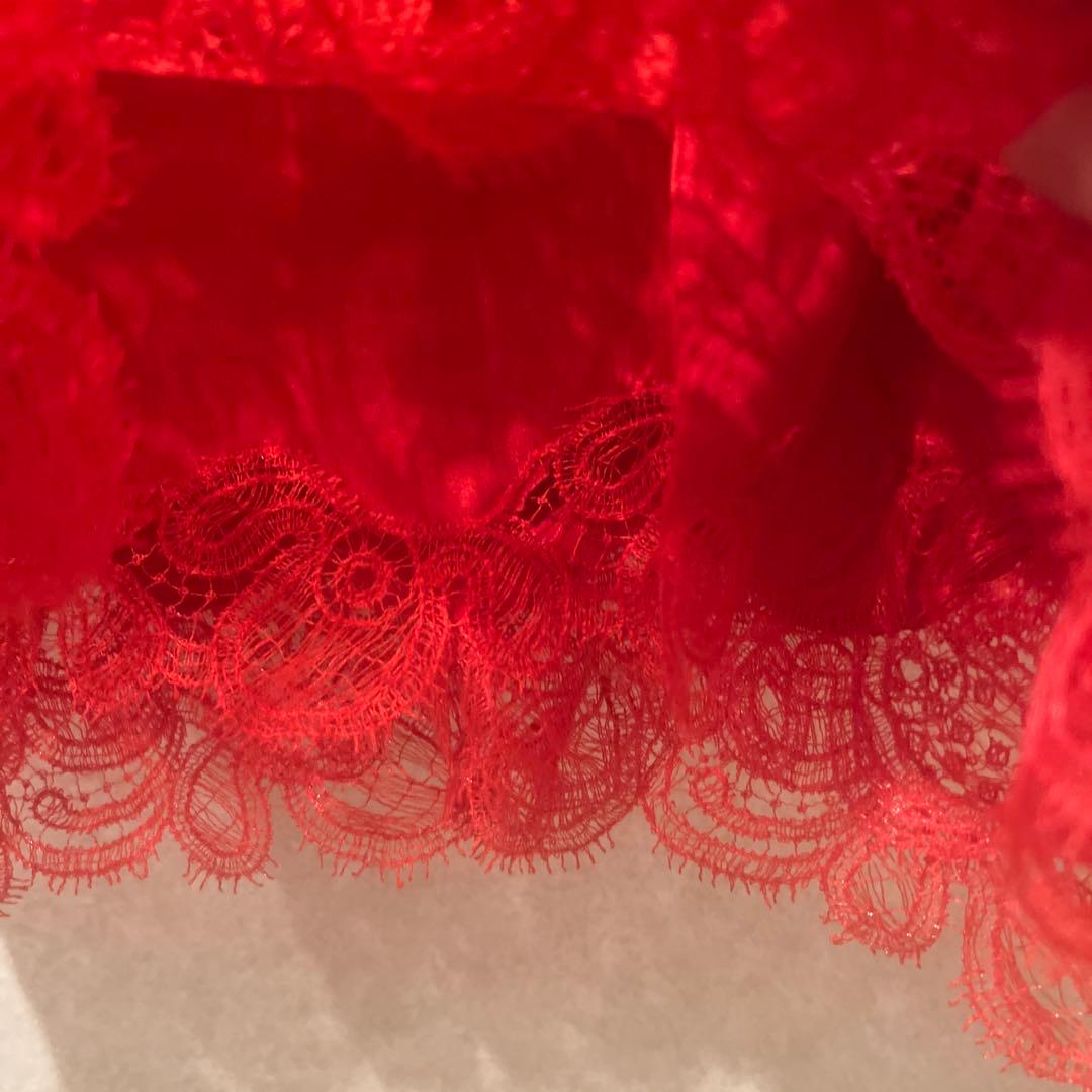 お値下げ新品未使用　レース 半袖トップス 赤