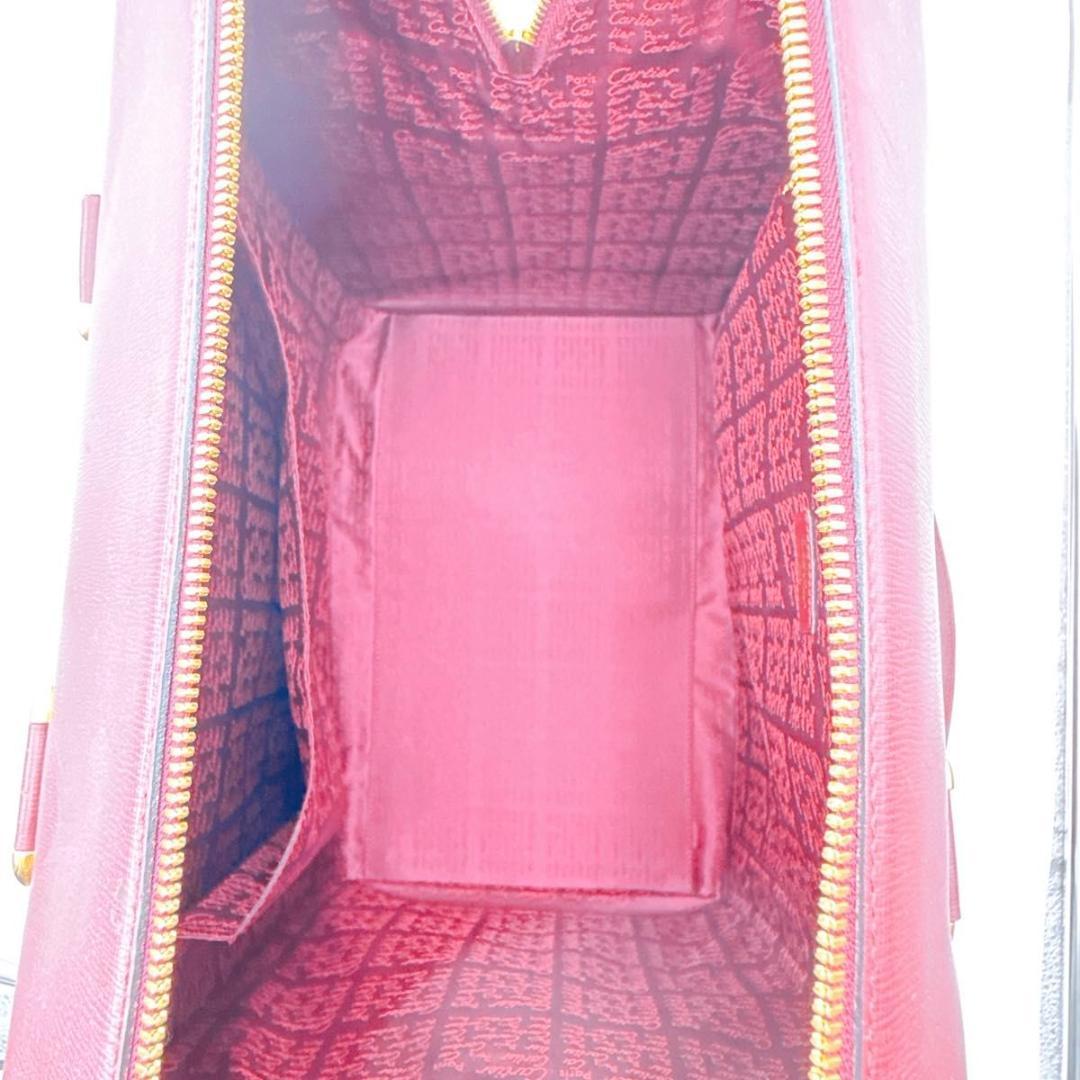 Cartier カルティエ マストライン ボストンバッグ レザー ボルドー