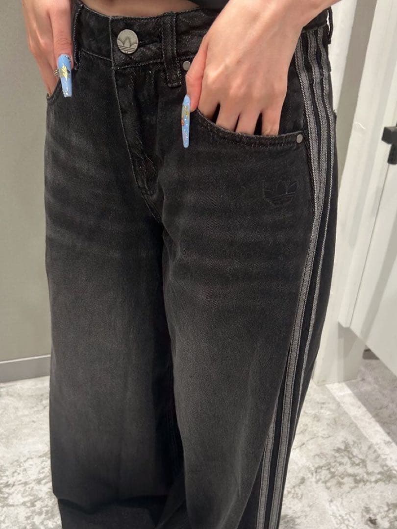 新品24】当日発送⭐️アディカラー デニム ADILENIUM パンツ　ブラック