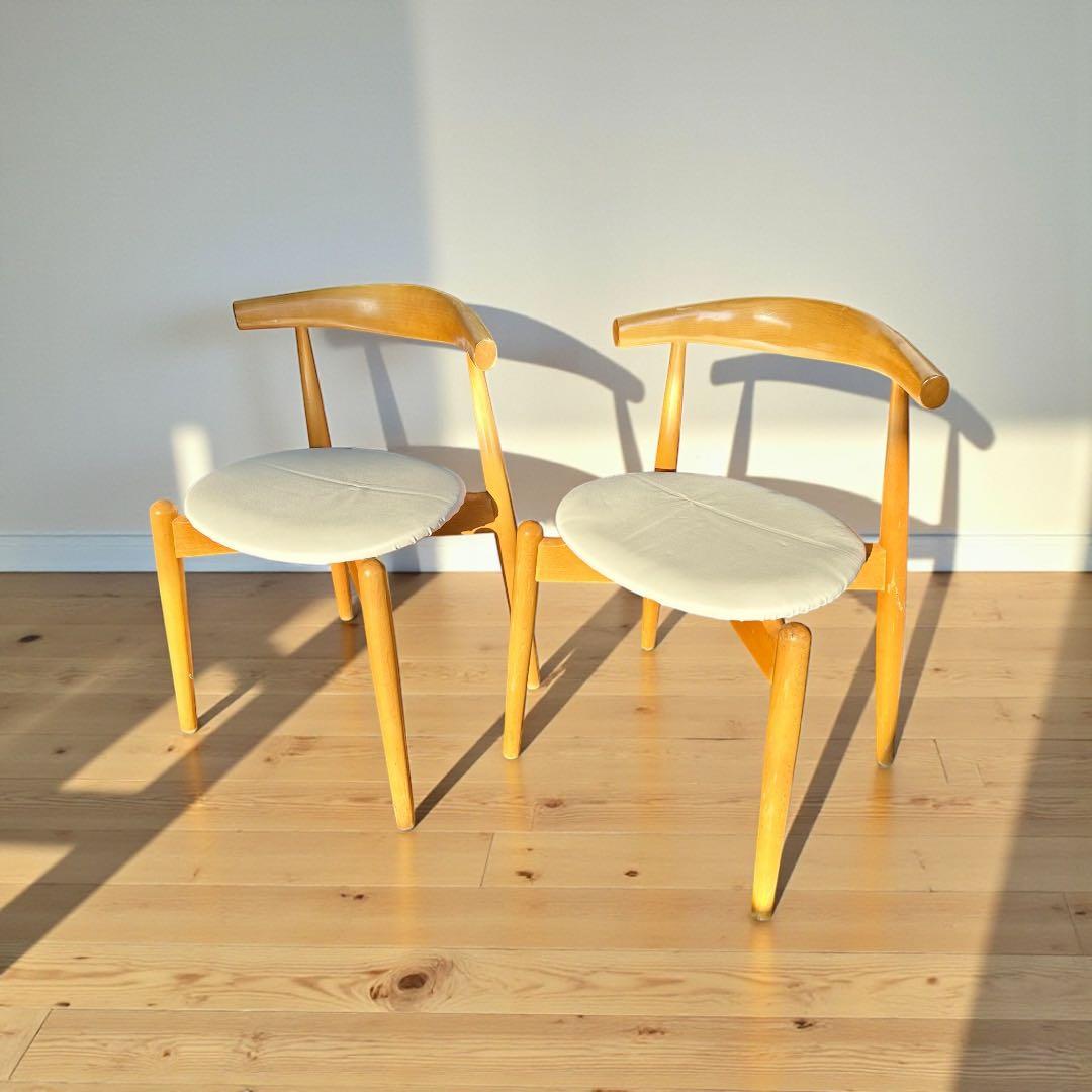 723 北欧風 ダイニングチェア 2脚セット ナチュラル 木製 おしゃれ　モダン