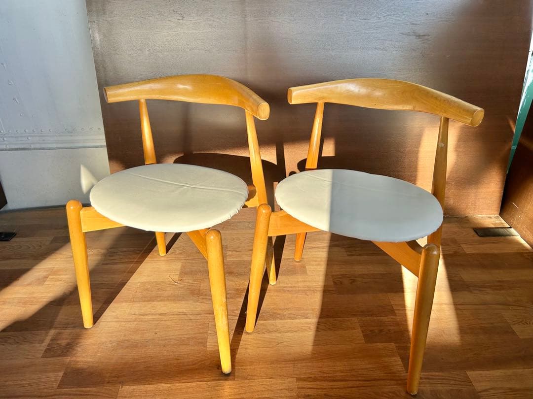 723 北欧風 ダイニングチェア 2脚セット ナチュラル 木製 おしゃれ　モダン