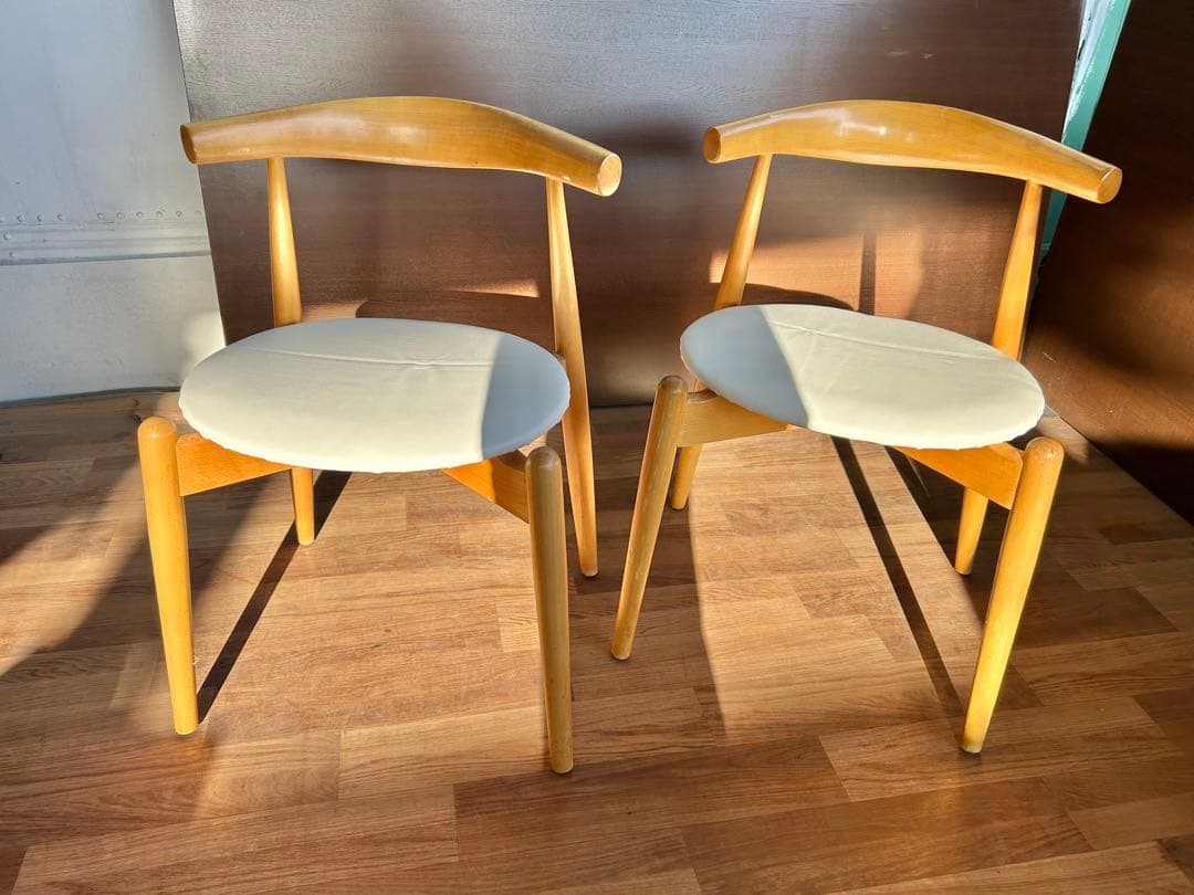 723 北欧風 ダイニングチェア 2脚セット ナチュラル 木製 おしゃれ　モダン