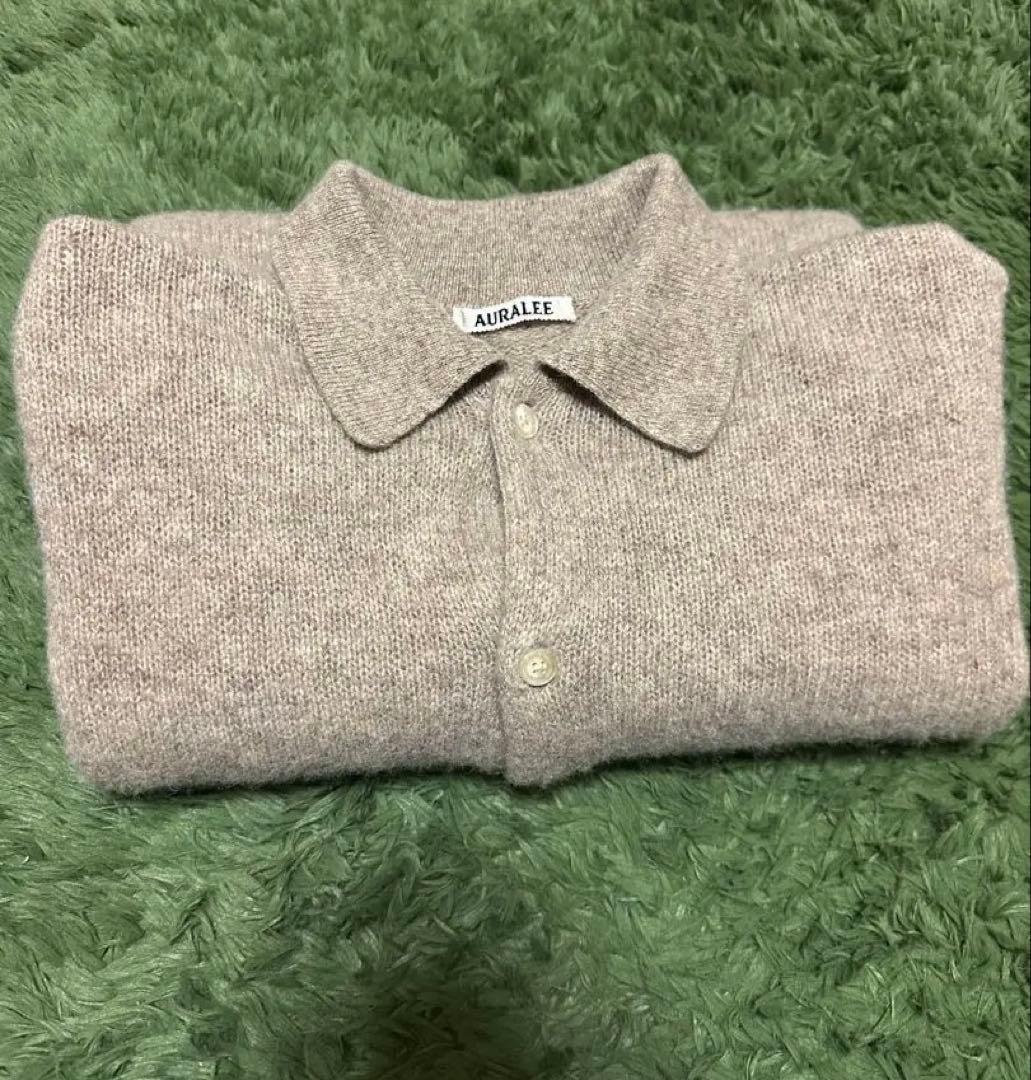 AURALEE ベージュ ニットカーディガン