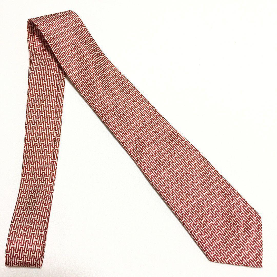 未使用級 H織りタイ ファソネH H柄 エルメス HERMES ネクタイ シルク