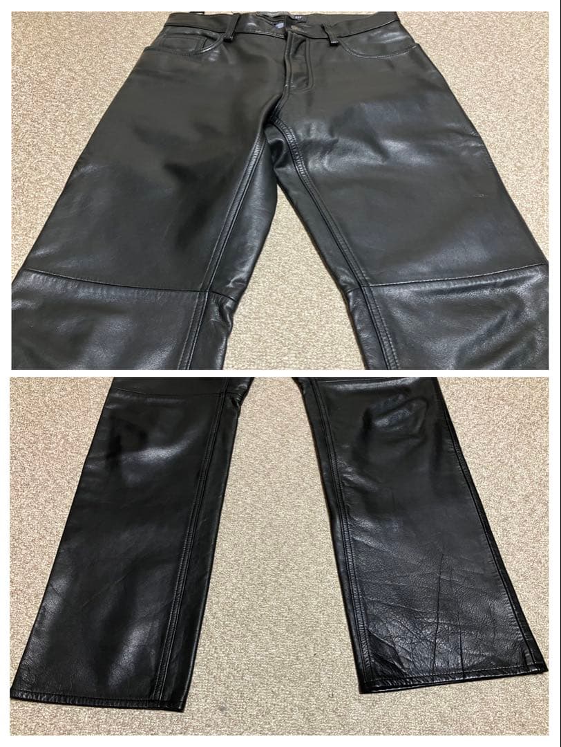美品☆OLD GAPオールドギャップstraight fit レザーパンツW31