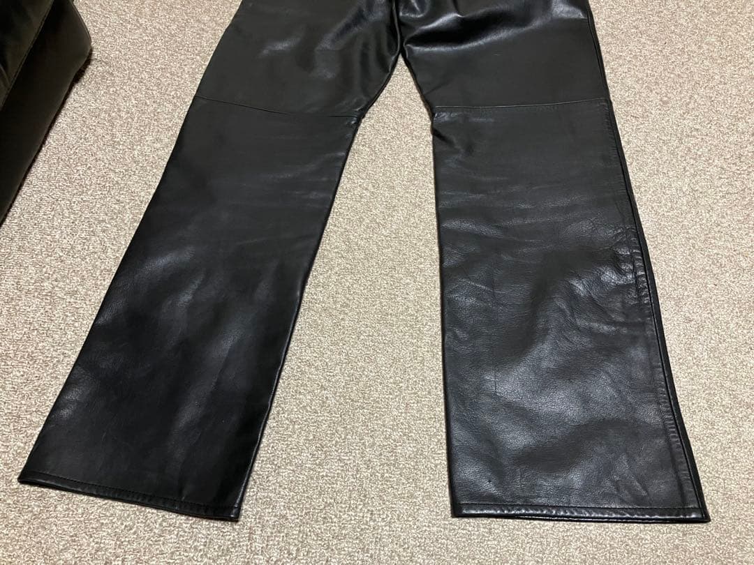 美品☆OLD GAPオールドギャップstraight fit レザーパンツW31
