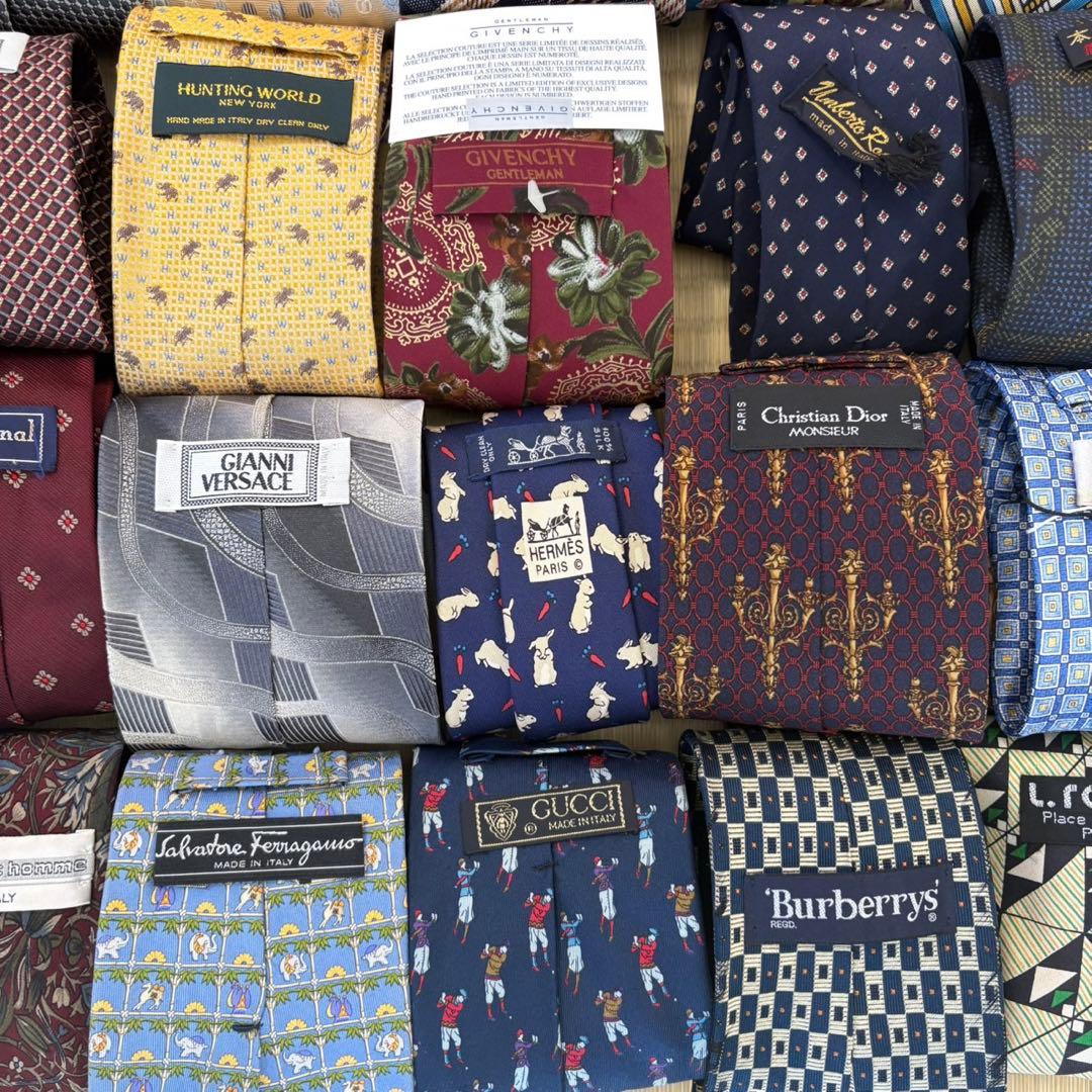 ハイブランドネクタイ 50本セット 全てシルク GUCCI エルメス まとめ売り